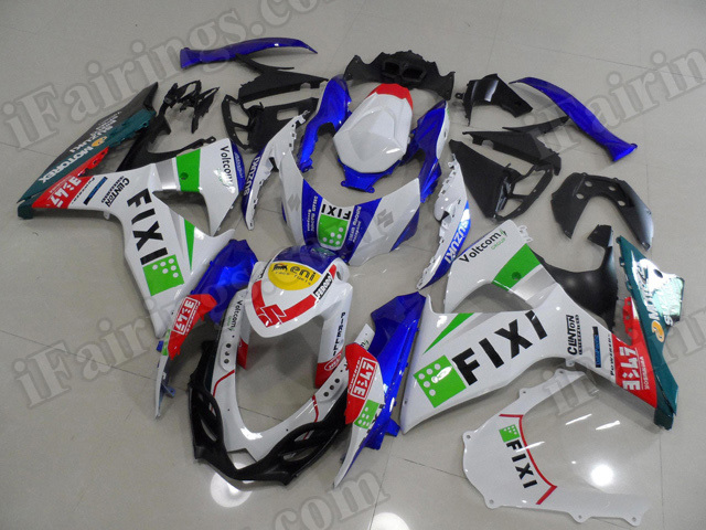 Motorcycle fairings/body kits for 2009 to 2014 Suzuki GSXR1000 FIXI graphic.