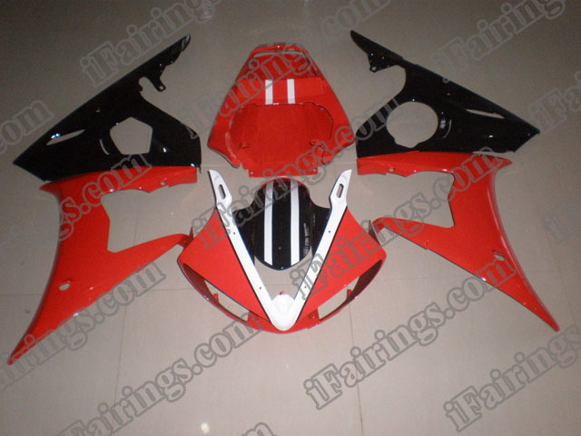 Custom fairings for 2003 2004 2005 YZF R6 red/black scheme.