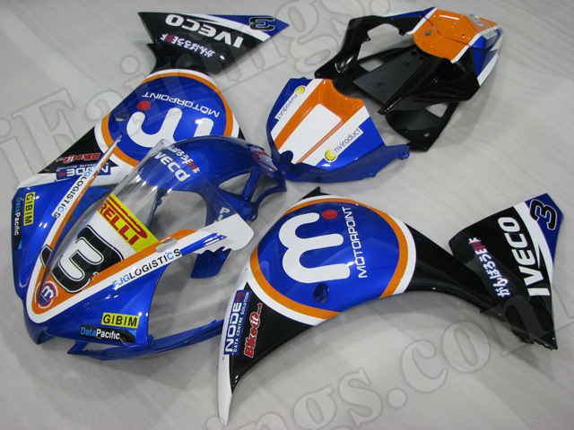 Motorcycle fairings/body kits for 2012 2013 2014 Yamaha YZF R1 custom paint scheme.