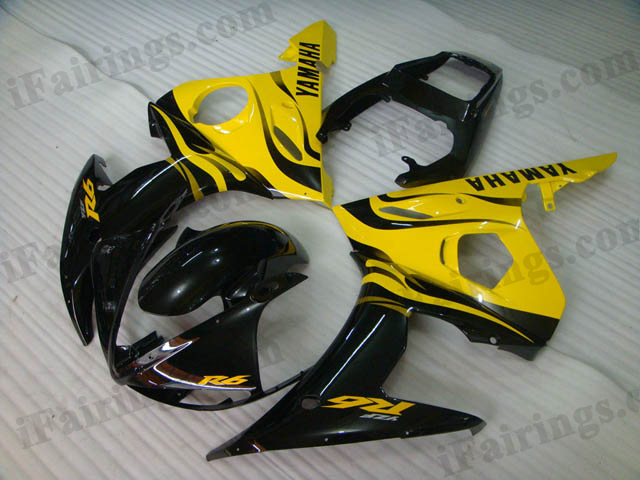 YZF-R6 2003 2004 2005 black and yellow fairings, 2003 2004 2005 R6 color.
