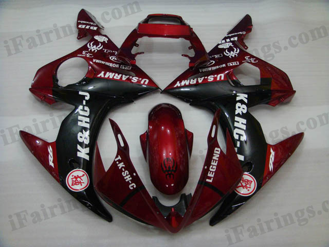 YZF-R6 2003 2004 2005 red and black fairings, 2003 2004 2005 R6 pictures. [fairing2004]
