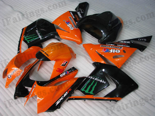 2004 2005 ZX10R orange monster fairing kits