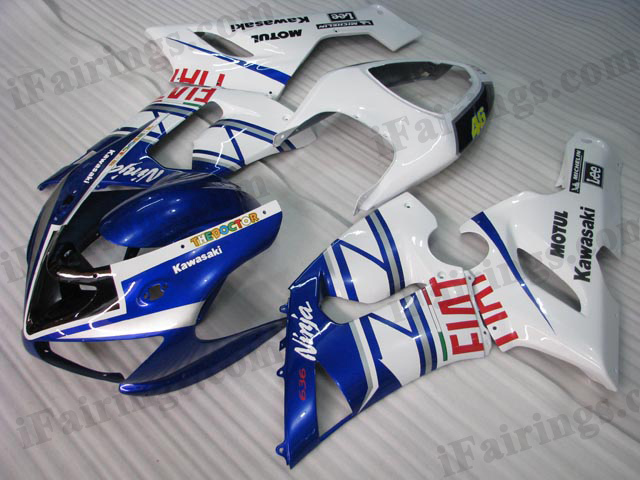 2005 2006 Kawasaki ZX6R Ninja Fiat replica fairing kits.