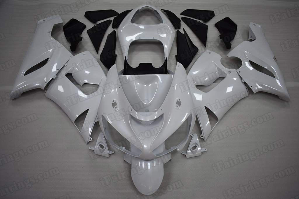 2005 2006 Kawasaki ZX-6R Pearl White Fairing Kit.