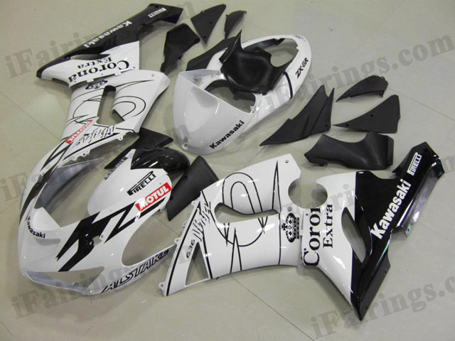 2005 2006 ZX6R 636 white corona fairings