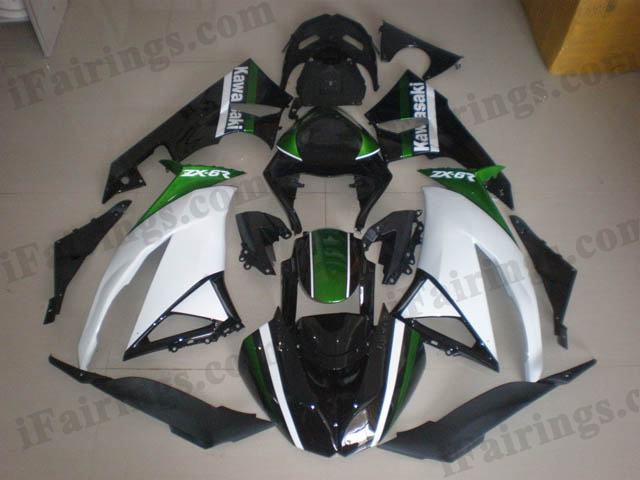 2009 2010 2011 2012 ZX6R 636 white,green and black fairings