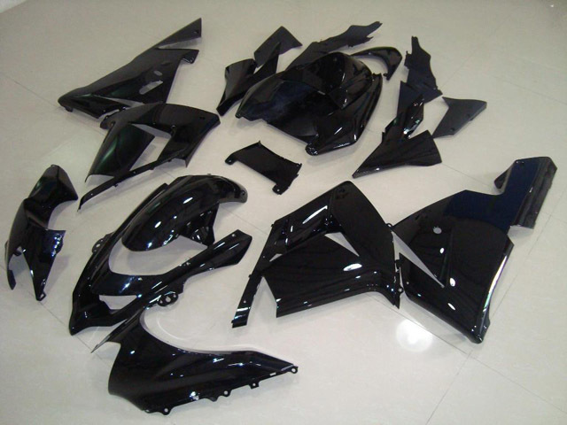 Custom fairings for 2004 2005 ZX10R glossy black scheme.