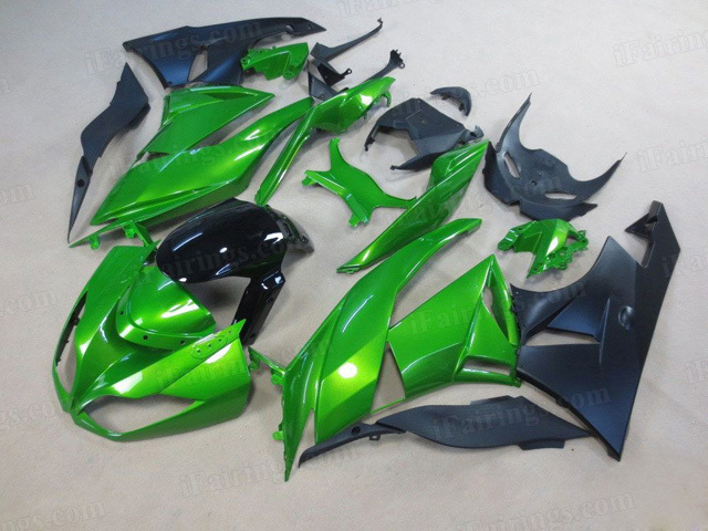 Motorcycle fairings for Kawasaki 2009 2010 2011 2012 Ninja ZX6R green/black.