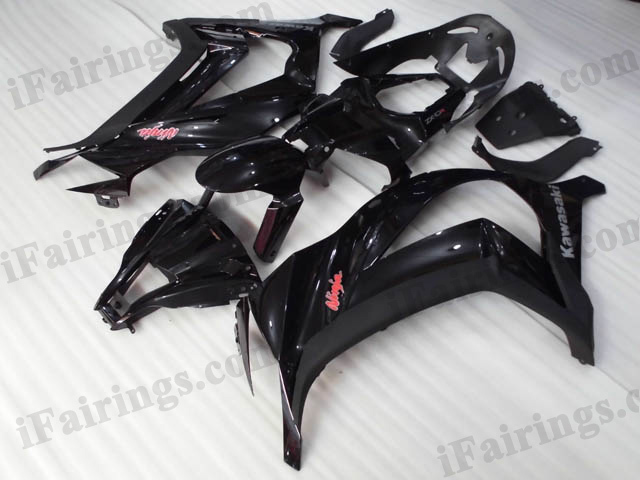 Motorcycle fairings/bodywork for 2011 to 2015 Kawasaki Ninja ZX10R black.