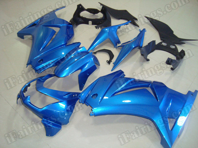 Top quality fairing kits for Kawasaki Ninja 250R EX250 2008 to 2012 in blue color.