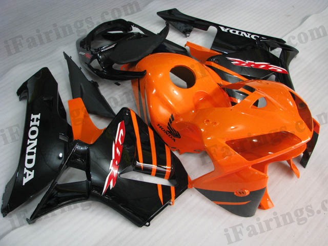 2005 2006 CBR600RR orange and black fairing kits.