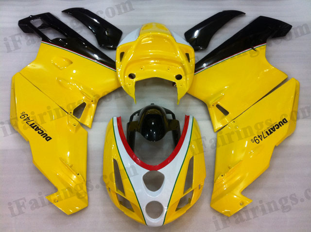 2003 2004 Ducati 749/999 yellow and black fairing kits.