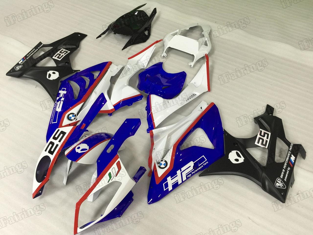 2009 2010 2011 2012 2013 2014 BMW S1000RR blue white and black fairings.