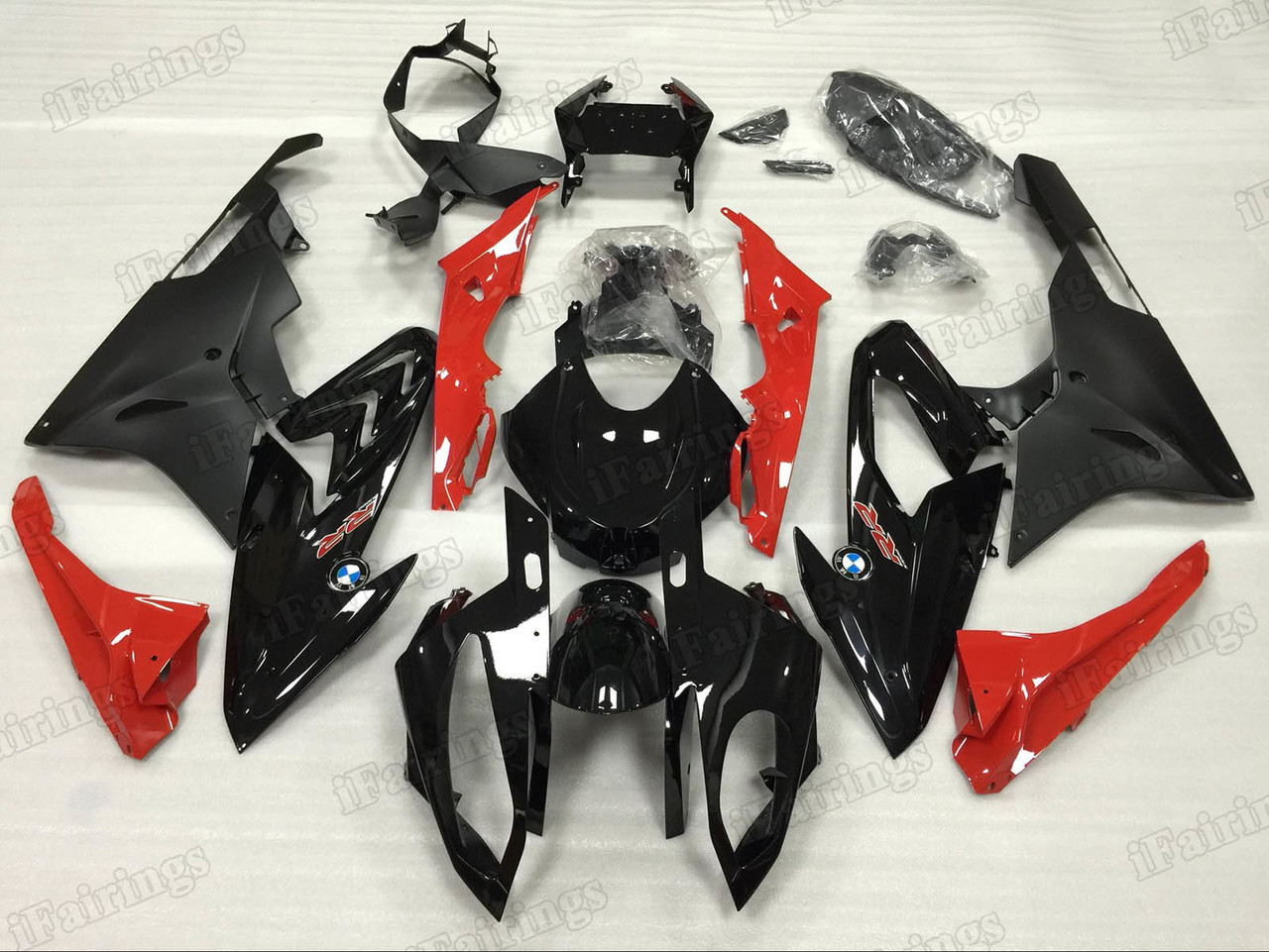 2015 2016 BMW S1000RR red and black fairing kits.