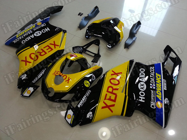 2005 2006 Ducati 749/999 black and yellow xerox replica fairings/bodywork.