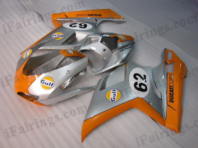 Ducati 848/1098/1198 orange and silver fairing kits.