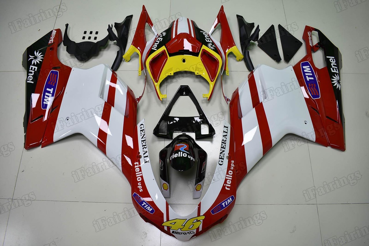 Motorcycle fairings/bodywork for Ducati 848/1098/1198 Valentino Rossi replica scheme.