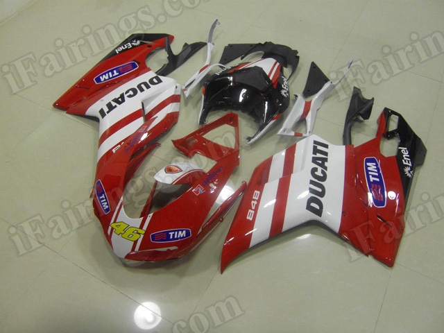 Motorcycle fairings/bodywork for Ducati 848/1098/1198 Valentino Rossi replica.