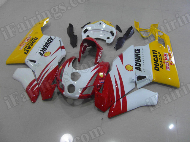 2003 2004 Ducati 749/999 red, white and yellow fairings/bodywork.