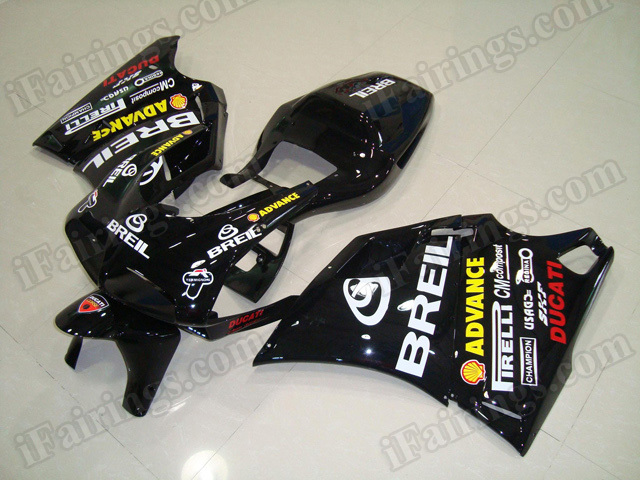 Motorcycle fairings for Ducati 748/996/916 black BREIL replica.