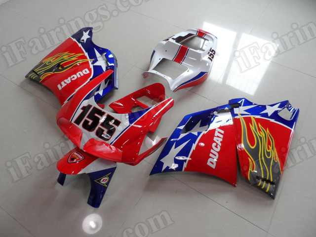 Motorcycle fairings for Ducati 748/916/996 Ben Bostrom replica graphic.