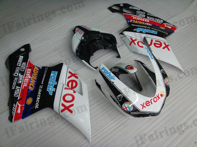 aftermarket fairing kit for Ducati 848/1098/1198 xerox white and black.