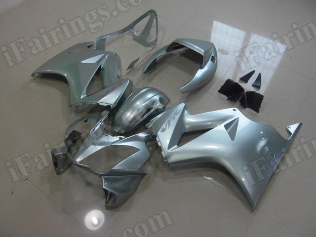 Motorcycle fairings/bodywork for Honda VFR800 2002 to 2012 silver scheme.