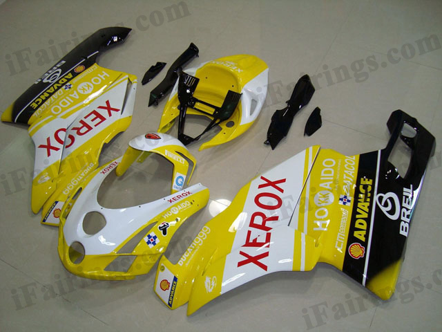 aftermarket fairing kit for Ducati 749/999 2003 2004 yellow and white xerox.