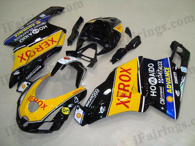 aftermarket fairing for Ducati 749/999 2003 2004 yellow and black xerox.