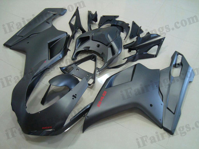 aftermarket fairings for Ducati 848/1098/1198 matt/flat black.