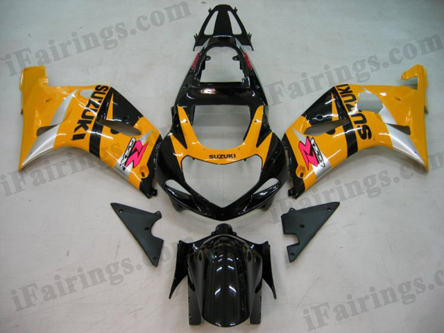 2001 2002 2003 GSXR600/750 custom fairing yellow and black scheme