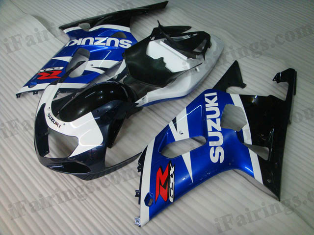 2001 2002 2003 GSXR600/750 custom fairings blue/ black scheme.