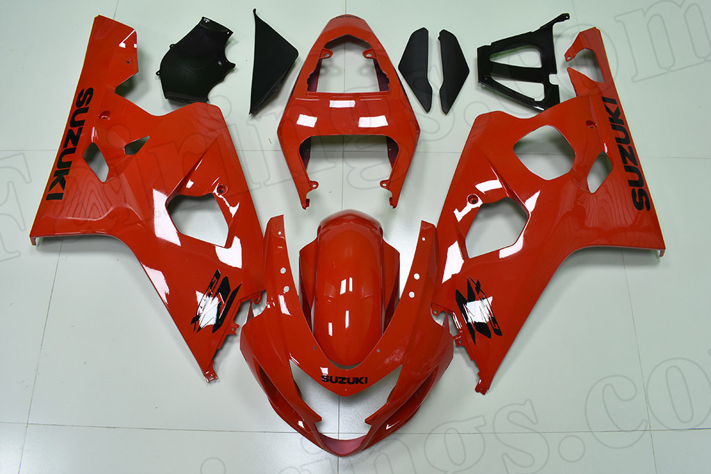 2004 2005 Suzuki GSX-R600, GSX-R750 red fairing kit.