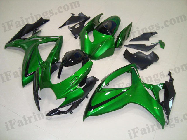 Gixxer fairings for 2006 2007 GSXR600/750 candy green/glossy black.