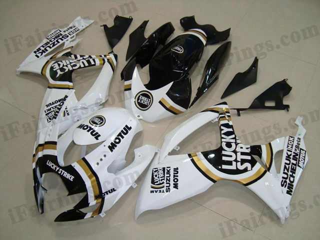 2006 2007 GSXR600/750 Lucky Strike fairings, GSXR600/750 2006 2007 Lucky Strike decals.