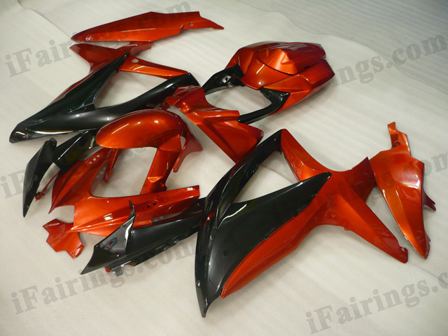 2008 2009 2010 Suzuki GSXR600/750 orange and black fairing kits.