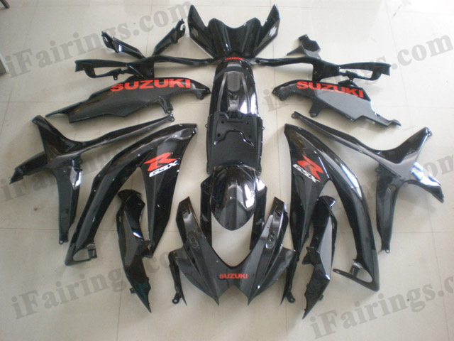 2008 2009 2010 Suzuki GSXR600/750 glossy black fairing sets.