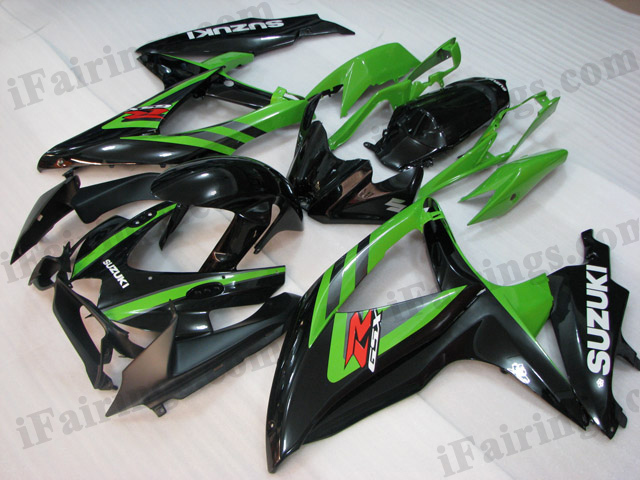 2008 2009 2010 Suzuki GSXR600/750 green and black fairing kits.